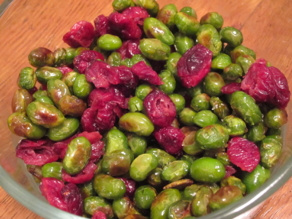 Dry-Roasted Edamame with Cranberry Mix - My Judy the Foodie